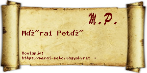 Mérai Pető névjegykártya